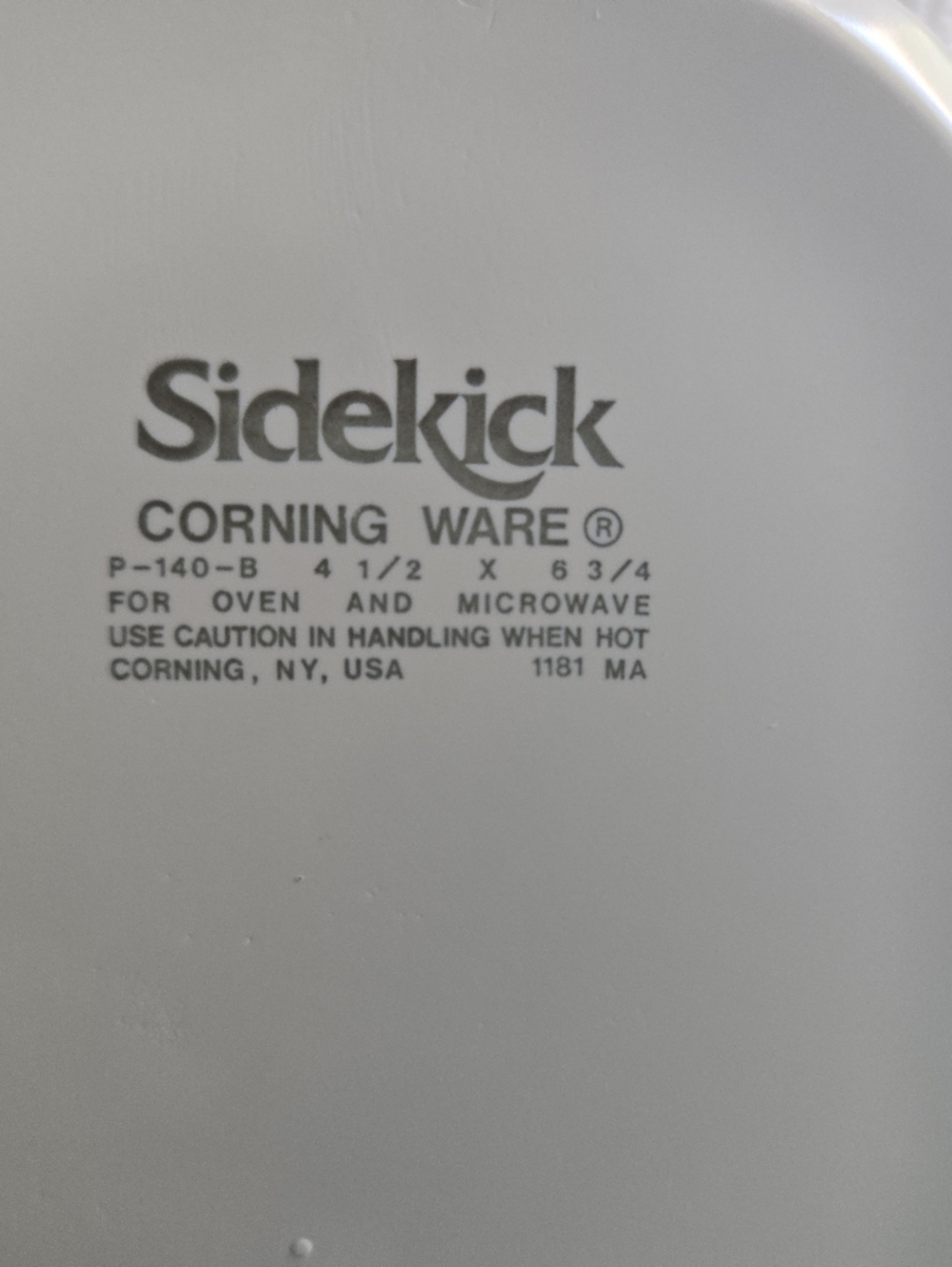 Corningware White Sidekick Ceramic Serving Dish with Logo - Picture 3 of 3